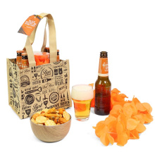 Oranje shopper met bier en nootjes - Topgiving